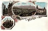 4 Bild Litho Karte - Velden - alte historische Fotos Ansichten Bilder Aufnahmen Ansichtskarten 