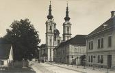 Villach Peraustrasse mit Heiligenkreuz Kirche - alte historische Fotos Ansichten Bilder Aufnahmen Ansichtskarten 