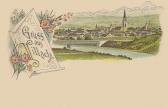 Litho Karte Villach, Eisenbahnbrücke - Oesterreich - alte historische Fotos Ansichten Bilder Aufnahmen Ansichtskarten 