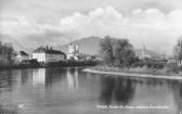 Drau mit Kreuzkirche - Villach-St. Agathen und Perau - alte historische Fotos Ansichten Bilder Aufnahmen Ansichtskarten 