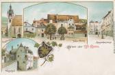 4 Bild Litho Karte - Krems - Niederösterreich - alte historische Fotos Ansichten Bilder Aufnahmen Ansichtskarten 