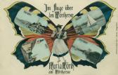 Schmetterlingkarte, Im Fluge über Maria Wörth - Maria Wörth - alte historische Fotos Ansichten Bilder Aufnahmen Ansichtskarten 