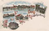 5 Bild Litho Karte - Schärding am Inn - Oberösterreich - alte historische Fotos Ansichten Bilder Aufnahmen Ansichtskarten 