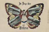 Schmetterlingkarte Im Fluge über den Wörthersee - Kärnten - alte historische Fotos Ansichten Bilder Aufnahmen Ansichtskarten 