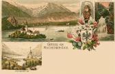 3 Bild Litho Karte - Wocheiner See  - Oberkrain (Gorenjska) - alte historische Fotos Ansichten Bilder Aufnahmen Ansichtskarten 