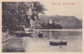 Veldeser See mit Insel - Slowenien - alte historische Fotos Ansichten Bilder Aufnahmen Ansichtskarten 