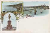 3 Bild Litho Karte Piran - Slowenien - alte historische Fotos Ansichten Bilder Aufnahmen Ansichtskarten 