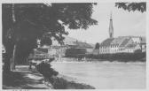 Drau mit Blickrichtung Nikolaikirche - Villach - alte historische Fotos Ansichten Bilder Aufnahmen Ansichtskarten 