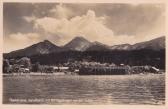 Sandbank mit Mittagskogel, Bootshaus Fürst - Faak am See - alte historische Fotos Ansichten Bilder Aufnahmen Ansichtskarten 