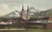 Kreuzkirche mit Türkenkopf und Mittagskogel - Villach - alte historische Fotos Ansichten Bilder Aufnahmen Ansichtskarten 