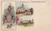 3 Bild Litho Karte - Innsbruck - Tirol - alte historische Fotos Ansichten Bilder Aufnahmen Ansichtskarten 