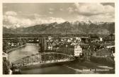 Stadtbrücke mit Kriegsbrücke im Hintergrund - Villach - alte historische Fotos Ansichten Bilder Aufnahmen Ansichtskarten 