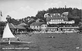 Strandhotel Aschgan mit Strandbad - Egg am Faaker See - alte historische Fotos Ansichten Bilder Aufnahmen Ansichtskarten 