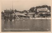 Strandhotel Aschgan mit Strandbad - Egg am Faaker See - alte historische Fotos Ansichten Bilder Aufnahmen Ansichtskarten 