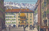 Innsbruck - Goldenes Dachl, Herzog Friedrichstraße - Tirol - alte historische Fotos Ansichten Bilder Aufnahmen Ansichtskarten 