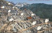 Eisenerz - Erzberg während der Sprengzeit - Steiermark - alte historische Fotos Ansichten Bilder Aufnahmen Ansichtskarten 