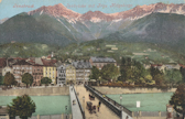 Innsbruck mit Frau Hittgebirge - Innsbruck - alte historische Fotos Ansichten Bilder Aufnahmen Ansichtskarten 