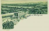 3 Bild Litho Karte Velden am Wörthersee - Villach Land - alte historische Fotos Ansichten Bilder Aufnahmen Ansichtskarten 
