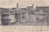 Brücke von Urfar in die Stadt Linz - Linz - alte historische Fotos Ansichten Bilder Aufnahmen Ansichtskarten 