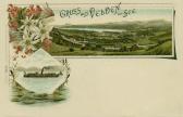 2 Bild Litho Karte Velden am See  - alte historische Fotos Ansichten Bilder Aufnahmen Ansichtskarten 