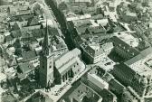 Flugbild von der Innenstadt - Villach-Innere Stadt - alte historische Fotos Ansichten Bilder Aufnahmen Ansichtskarten 