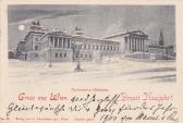 Wien, Parlament - Mondscheinkarte - Oesterreich - alte historische Fotos Ansichten Bilder Aufnahmen Ansichtskarten 