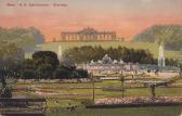 Wien, K.K. Schönbrunn mit Gloriette - Wien - alte historische Fotos Ansichten Bilder Aufnahmen Ansichtskarten 