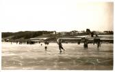 Uferansicht von Drobollach vom zugefrorenem See - Villach - alte historische Fotos Ansichten Bilder Aufnahmen Ansichtskarten 