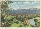 Drau und Mittagskogel - Villach - alte historische Fotos Ansichten Bilder Aufnahmen Ansichtskarten 
