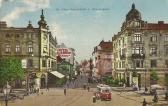 Bahnhofplatz St. Pölten mit Straßenbahn - alte historische Fotos Ansichten Bilder Aufnahmen Ansichtskarten 