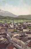Stadtansicht Hauptplatz und Nikolaikirche - Villach - alte historische Fotos Ansichten Bilder Aufnahmen Ansichtskarten 
