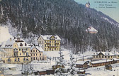 Semmering Bahnhof und Hotel Stefanie - Neunkirchen - alte historische Fotos Ansichten Bilder Aufnahmen Ansichtskarten 
