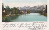 Partie an der Drau mit Blick auf die Karawanken - Villach - alte historische Fotos Ansichten Bilder Aufnahmen Ansichtskarten 