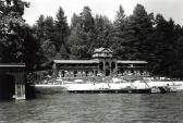 Badehaus mit Strand vom Inselhotel - Finkenstein am Faaker See - alte historische Fotos Ansichten Bilder Aufnahmen Ansichtskarten 