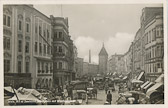 Stadtplatz mit Wochenmarkt - Wels(Stadt) - alte historische Fotos Ansichten Bilder Aufnahmen Ansichtskarten 