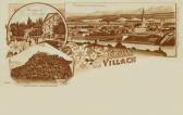 3 Bild Litho Karte Villach  - Oesterreich - alte historische Fotos Ansichten Bilder Aufnahmen Ansichtskarten 