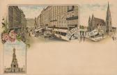 3 Bild Litho Karte - Wien - Oesterreich - alte historische Fotos Ansichten Bilder Aufnahmen Ansichtskarten 