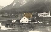 Unterbergen Bahnhof mit Karawankenhof - Klagenfurt Land - alte historische Fotos Ansichten Bilder Aufnahmen Ansichtskarten 