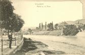 Blick zum Willroider-Haus mit dem Draubad - Villach - alte historische Fotos Ansichten Bilder Aufnahmen Ansichtskarten 
