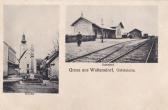 2 Bild Karte - Waltersdorf, Bahnhof - alte historische Fotos Ansichten Bilder Aufnahmen Ansichtskarten 