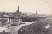 Parlament, Rathaus und Franz Josefs Ring - Wien - alte historische Fotos Ansichten Bilder Aufnahmen Ansichtskarten 