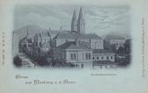 Marburg, Franziskanerkirche - Mondscheinkarte  - Europa - alte historische Fotos Ansichten Bilder Aufnahmen Ansichtskarten 