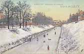 Eislaufen am Lendkanal - Klagenfurt am Wörthersee - alte historische Fotos Ansichten Bilder Aufnahmen Ansichtskarten 