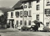 Egg am See, Strandhotel Aschgan Eingangsbereich - Egg am Faaker See - alte historische Fotos Ansichten Bilder Aufnahmen Ansichtskarten 