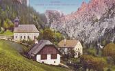 Gesäuse, Johnsbach mit Großem Buchstein - Steiermark - alte historische Fotos Ansichten Bilder Aufnahmen Ansichtskarten 