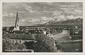 Alte Draubrücke mit Nikolaikirche - Villach-Innere Stadt - alte historische Fotos Ansichten Bilder Aufnahmen Ansichtskarten 