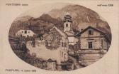 Pontebba-Pontafel, Ortsansicht mit Kirche - Udine - alte historische Fotos Ansichten Bilder Aufnahmen Ansichtskarten 
