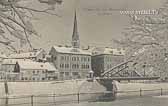 Draubrücke im Winter - Villach-Innere Stadt - alte historische Fotos Ansichten Bilder Aufnahmen Ansichtskarten 