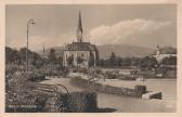 Stadtpark und die evangelische Kirche - Villach-Innere Stadt - alte historische Fotos Ansichten Bilder Aufnahmen Ansichtskarten 