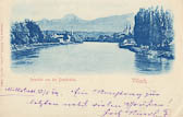 Aussicht von der Draubrücke - Villach-Innere Stadt - alte historische Fotos Ansichten Bilder Aufnahmen Ansichtskarten 
